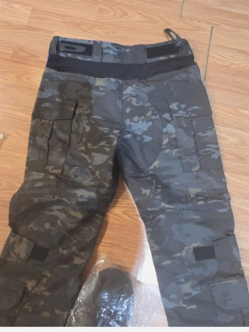 Tactical Black Cargo Pants with Built-In Knee Pads #0126